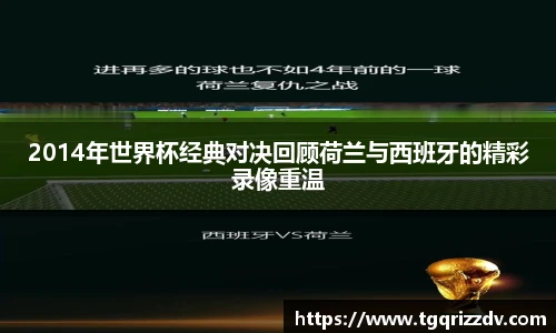 2014年世界杯经典对决回顾荷兰与西班牙的精彩录像重温